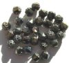 30 8mm Faceted Bronze AB with Antique Silver Coated Ends